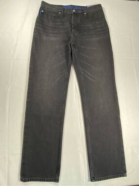 HUGO BOSS Jonah Jeans 32x32 Black Fade Button Fly Straight Fit 100% Cotton NWT